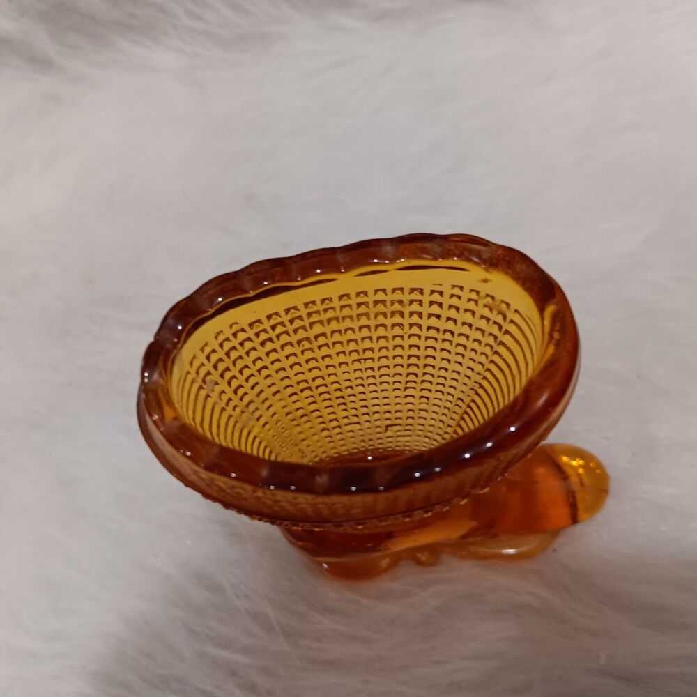 vintage L.E. Smith Glass Amber Boot matchstick or toothpick holder - Picture 6 of 9